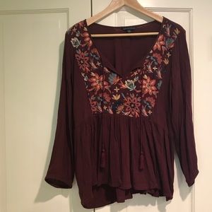 Maroon American Eagle long sleeve